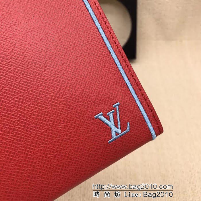 路易威登LV頂級原單 M61692十字紋繡邊藍洗漱包2018-19秋冬新款 手拿包 ZY1106